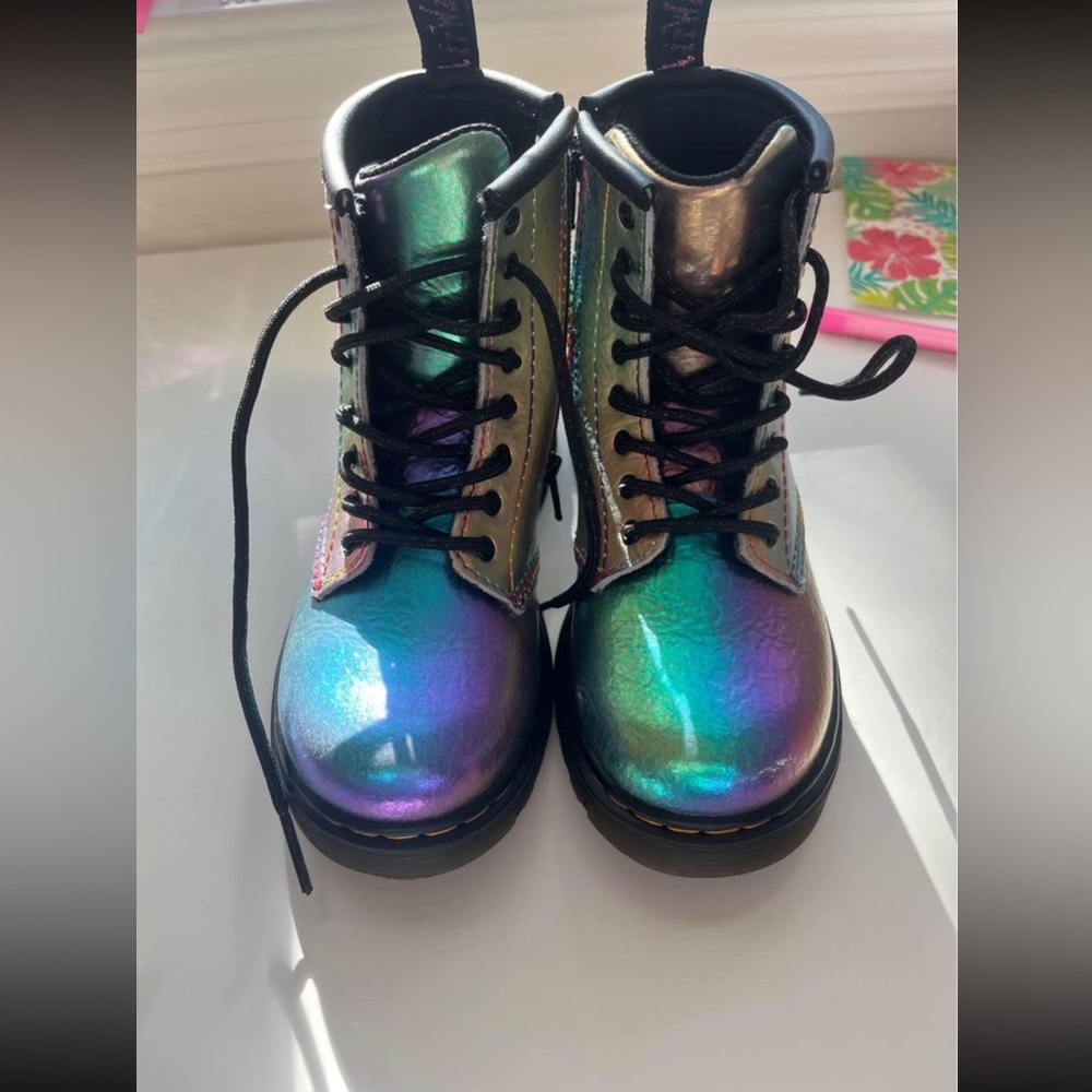 Dr. Marten Size 10 toddler multi rainbow crinkle boot